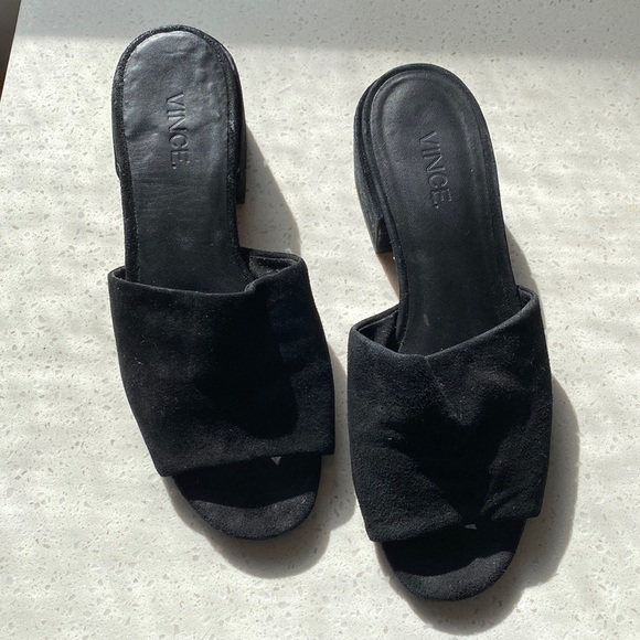 Vince Rachelle suede block heel slides - Picture 2 of 7